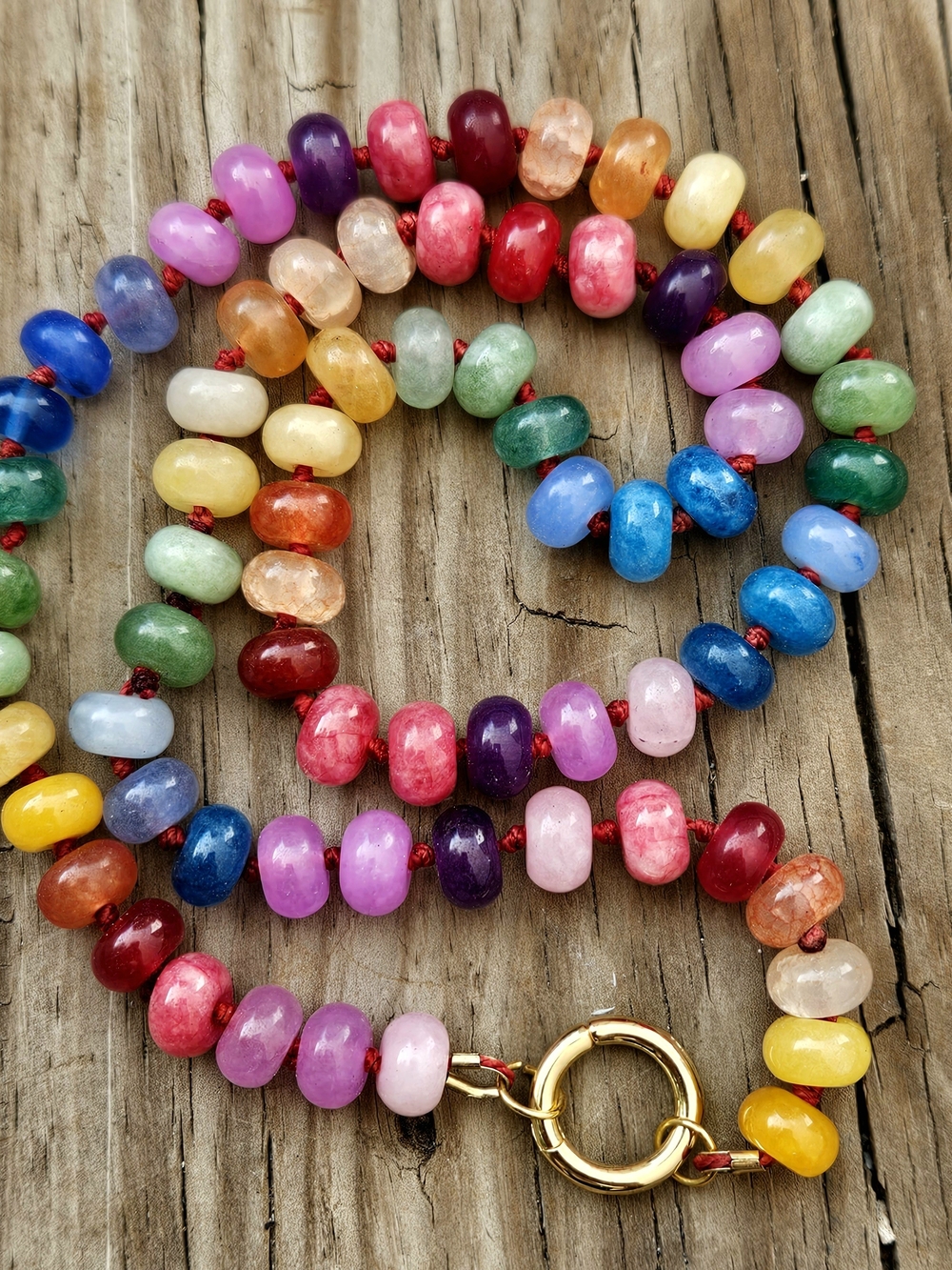Brand New Rainbow Ombre Gemstone Candy Necklace